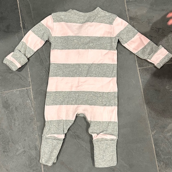 Burt's Bees Baby Pajamas 525 New Burts Bees Baby Newborn Girl Pinkgrey Rugby Stripe Coverall